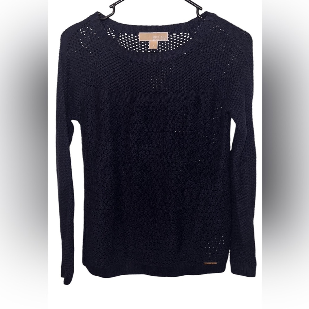 Micheal Kors Mesh knit Sweater-Royal Blue